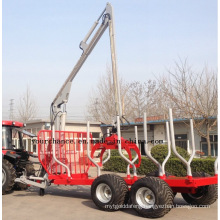 High Quality Ce Certificate Zm12006 12tons Forest Log Trailer with Crane for Sale